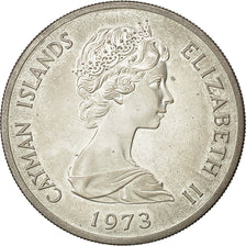 Coin, Cayman Islands, Elizabeth II, 5 Dollars, 1973, MS(63), Silver, KM 8