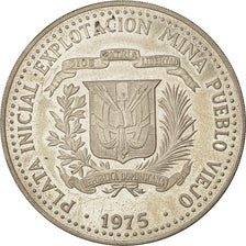 Monnaie, République Dominicaine, 10 Pesos, Art Taino, 1975, SPL, Argent, KM 38