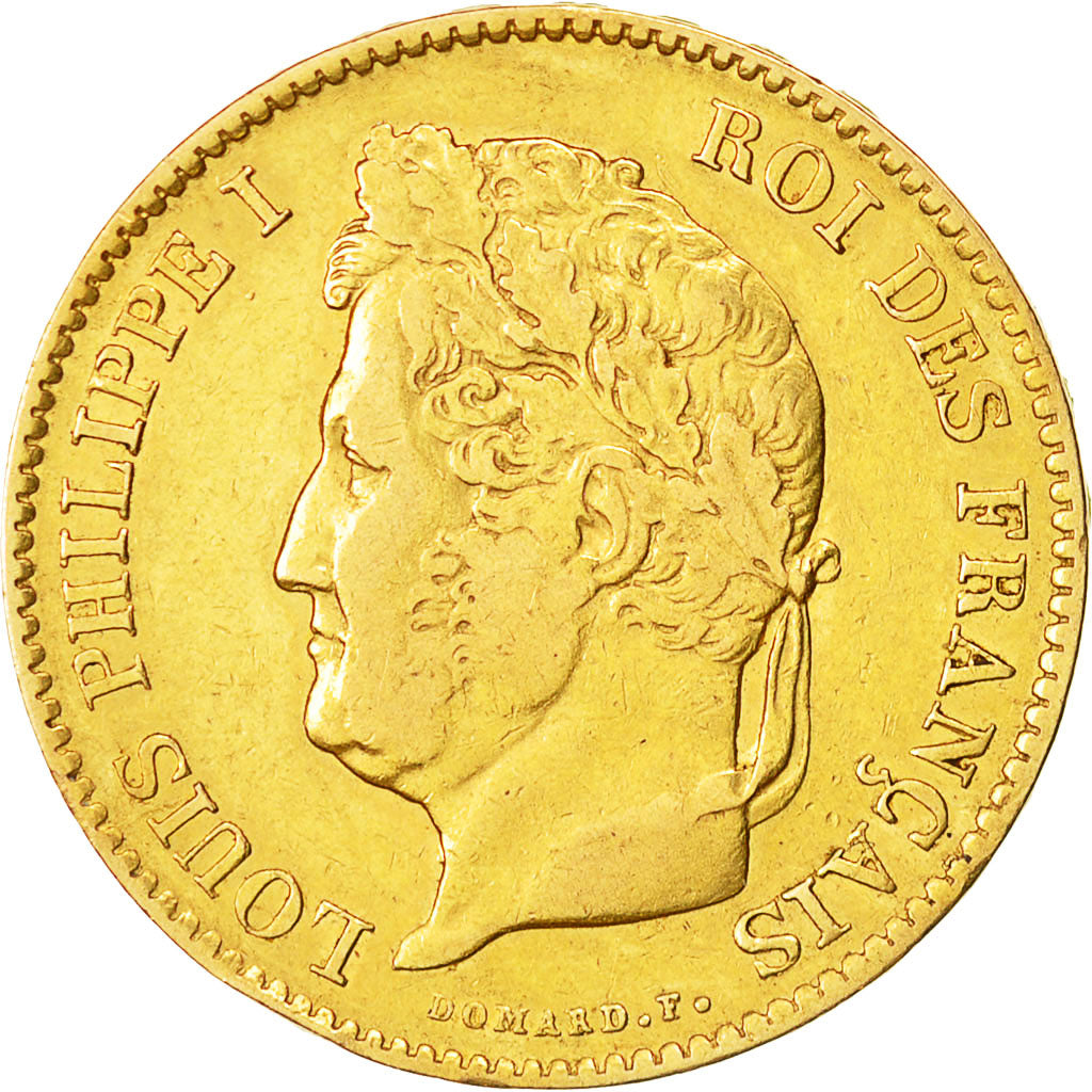 Moneda, Francia, Louis-Philippe, 40 Francs, 1834, Paris, MBC, Oro, KM:747.1