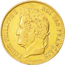 Moneta, Francia, Louis-Philippe, 40 Francs, 1834, Paris, BB, Oro, KM:747.1