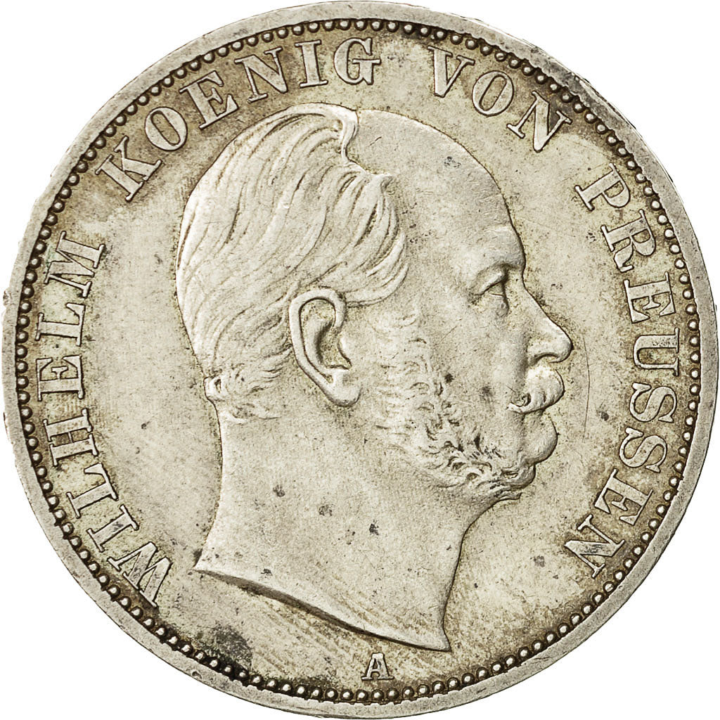 Coin, Germany, PRUSSIA, Wilhelm I, Thaler, 1867 A, AU(50-53), Silver, KM 494