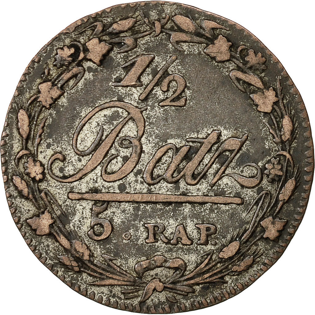 Münze, SWISS CANTONS, VAUD, 1/2 Batzen-5 Rappen, 1804, SS, Billon, KM:6