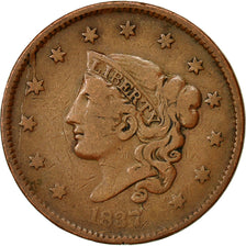 Moneda, Estados Unidos, Coronet Cent, Cent, 1837, U.S. Mint, Philadelphia, BC+