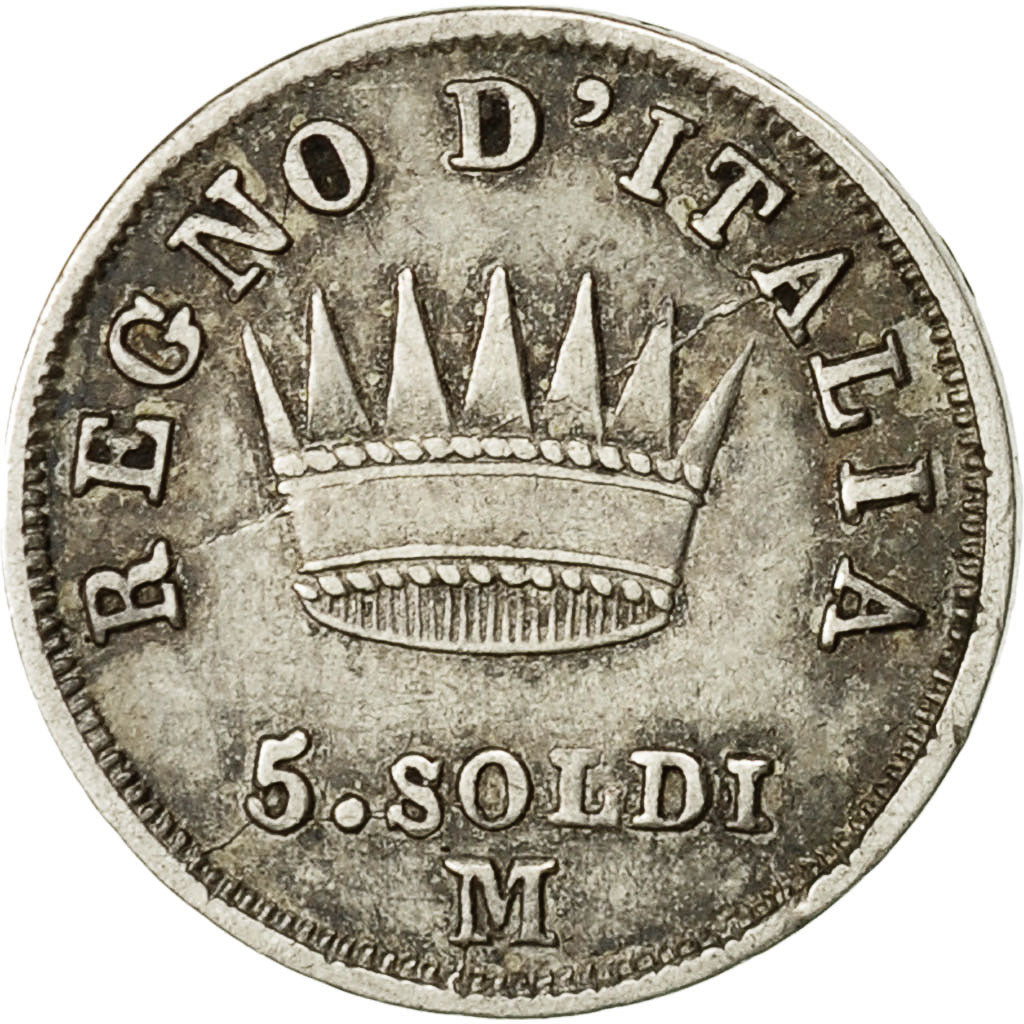 Moneta, DEPARTAMENTY WŁOSKIE, KINGDOM OF NAPOLEON, Napoleon I, 5 Soldi, 1814