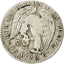 Moneta, Cile, Real, 1844, Santiago, MB+, Argento, KM:94.2