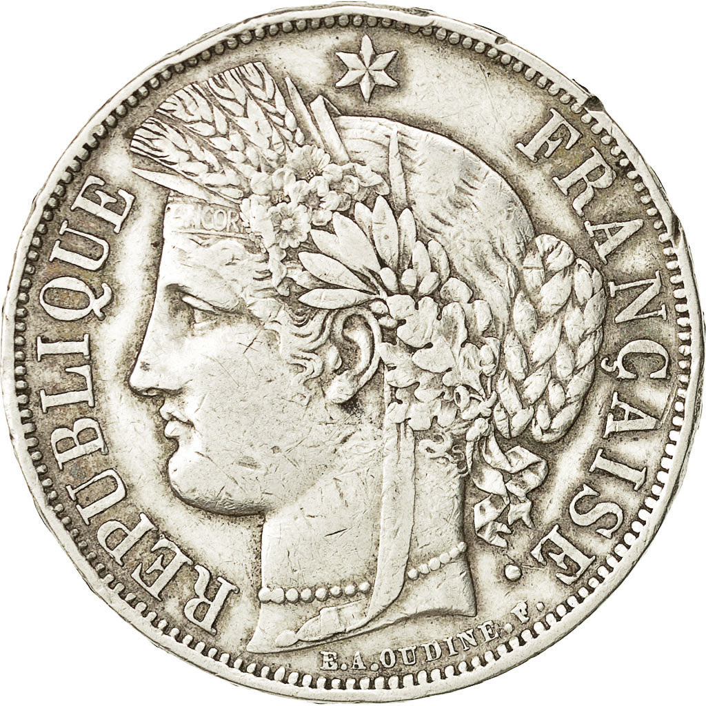 Coin, France, Cérès, 5 Francs, 1870, Paris, EF(40-45), Silver, KM 819