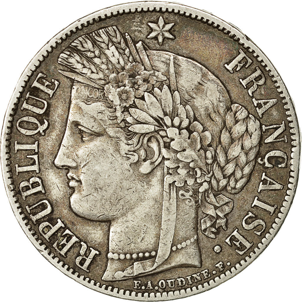 Monnaie, IIème République, 5 Francs Cérès, 1851, Paris, TTB, Argent, Gadoury 719