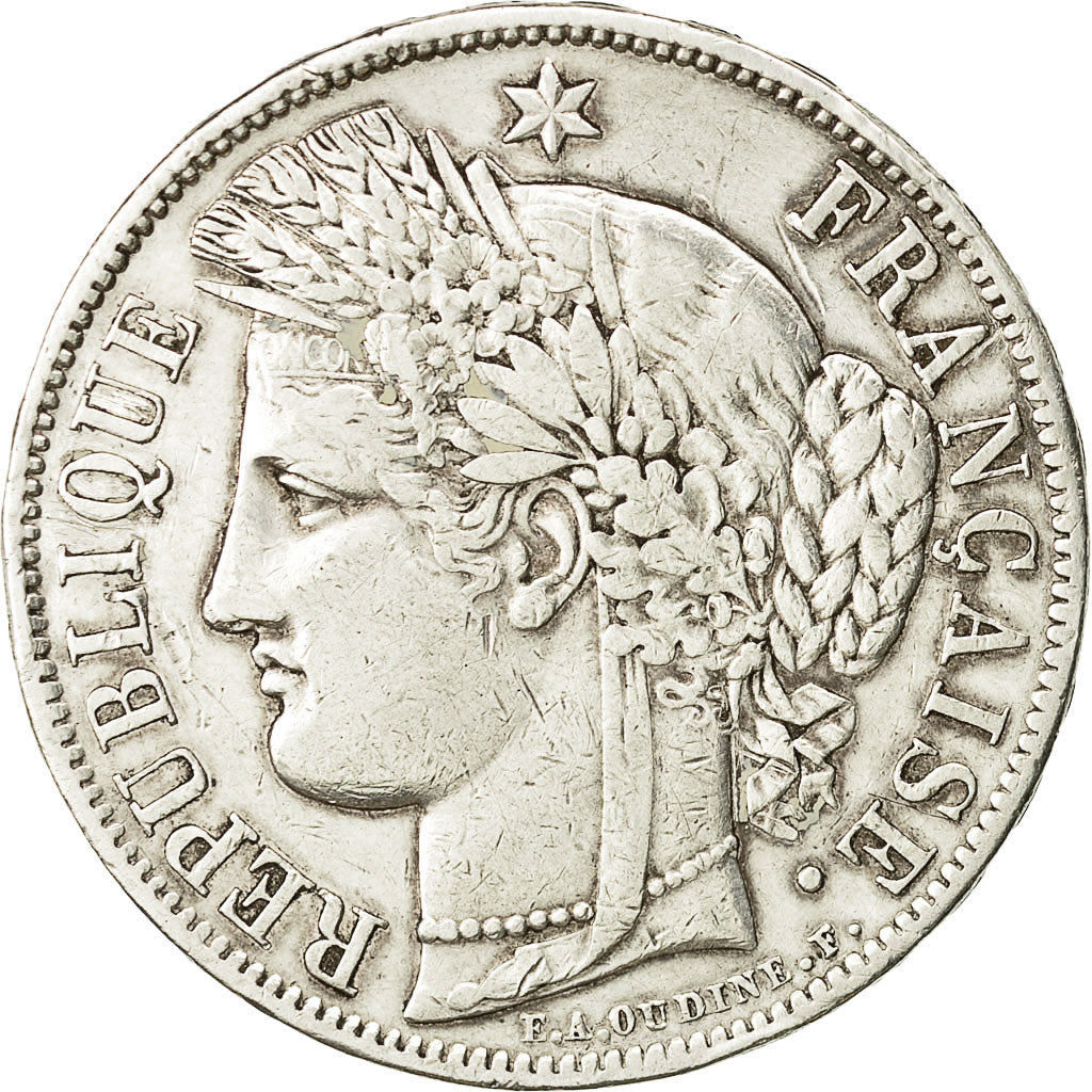 Coin, France, Cérès, 5 Francs, 1850, Paris, EF(40-45), Silver, KM 761.1