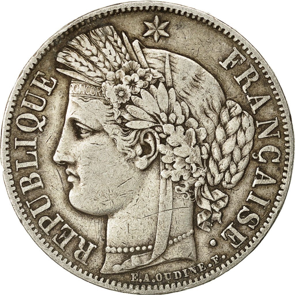 Münze, Frankreich, Cérès, 5 Francs, 1849, Paris, SS, Silber, KM:761.1