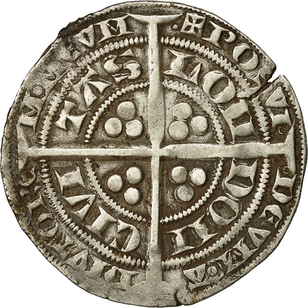 Monnaie, Angleterre, Edouard III, Gros, Londres, TTB, Argent, Spink 1565