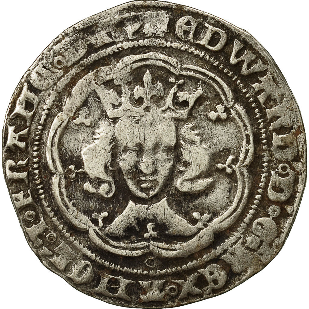 Monnaie, Angleterre, Edouard III, Gros, Londres, TB+, Argent, Spink 1570