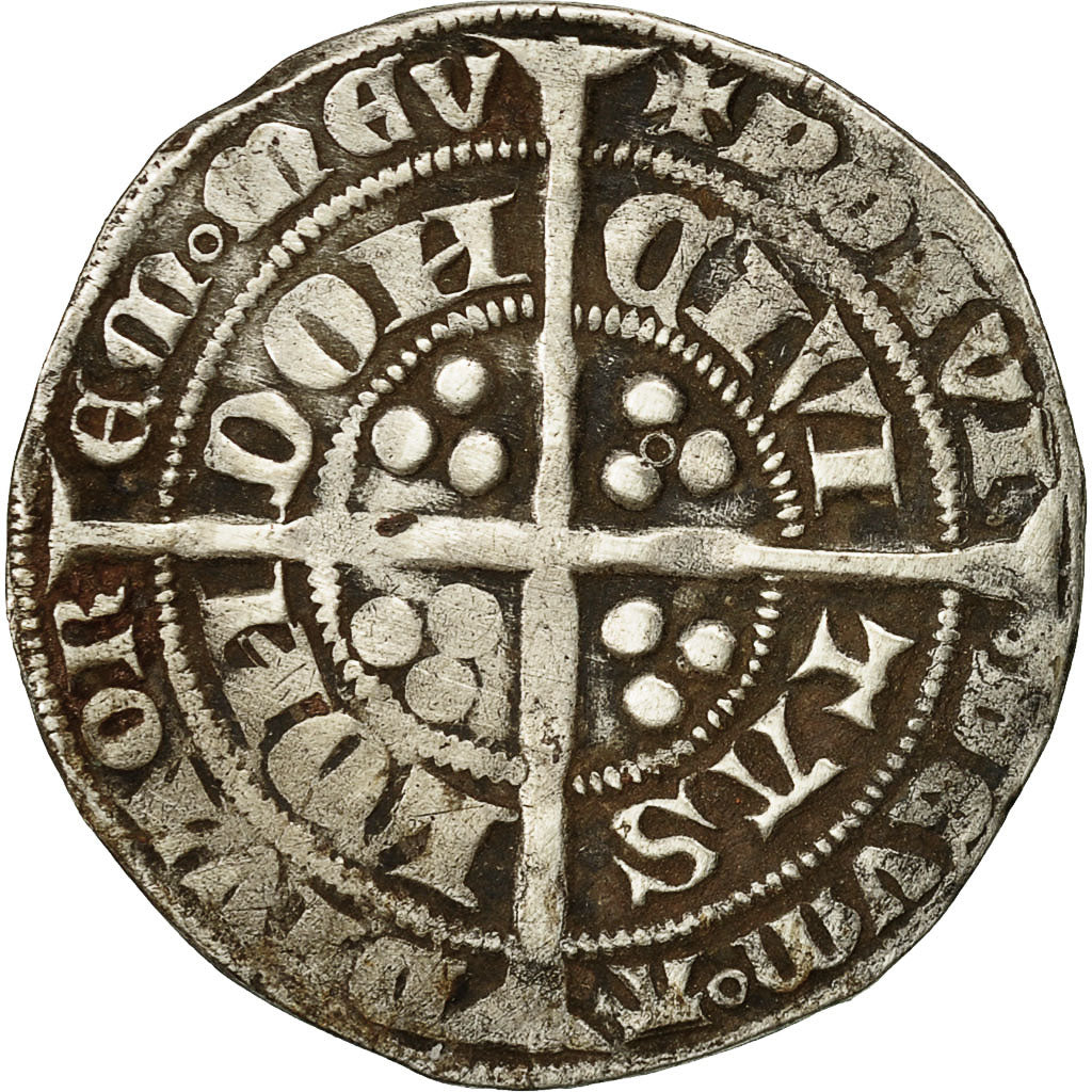 Monnaie, Angleterre, Edouard III, Gros, Londres, TB+, Argent, Spink 1570