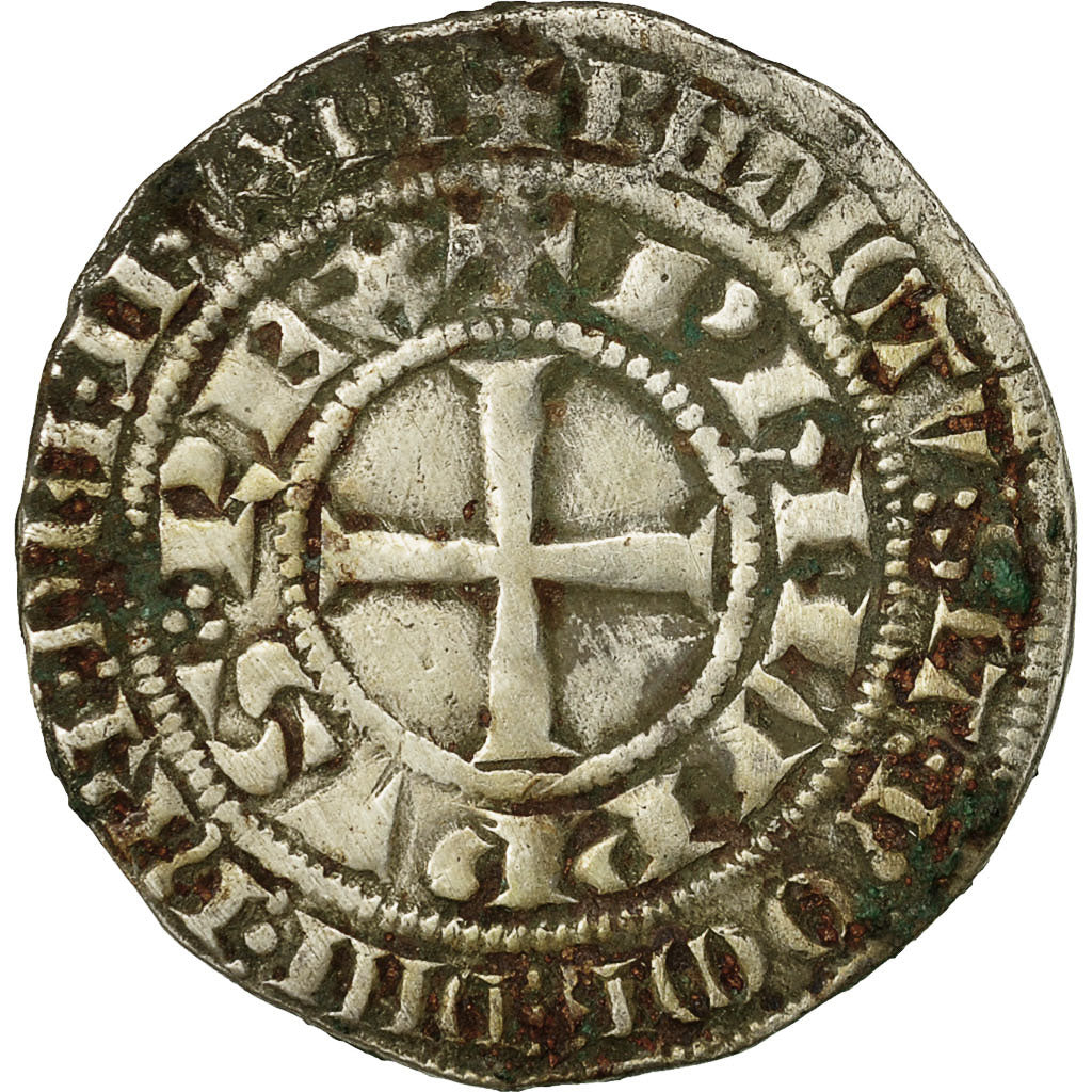 Coin, France, Philip III & Philip IV, Gros Tournois, 1305, VF(30-35), Silver