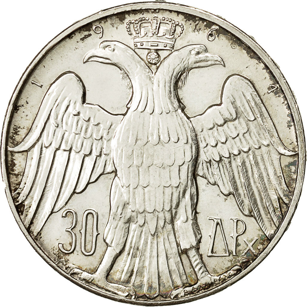 Moneta, Grecja, Constantine II, 30 Drachmai, 1964, Kongsberg, MS(60-62), Srebro