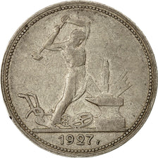 Moneda, Rusia, URSS, 50 Kopeks, 1927, Leningrad, MBC, Plata, KM:89.2