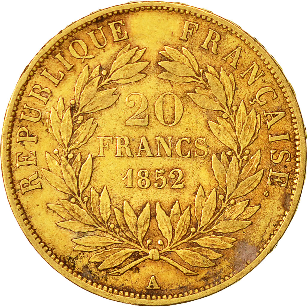 Monnaie, France, Napoléon III, 20 Francs, 1852, Paris, TTB, Or, Gadoury 1060