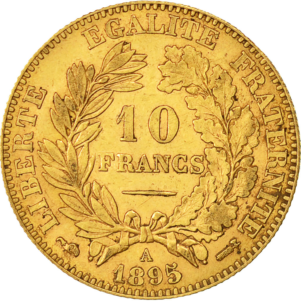 Coin, France, Cérès, 10 Francs, 1895, Paris, EF(40-45), Gold, KM 830