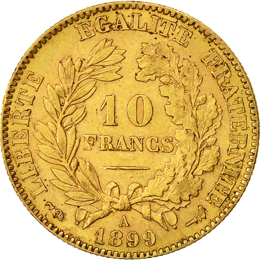 Coin, France, Cérès, 10 Francs, 1899, Paris, AU(50-53), Gold, KM 830
