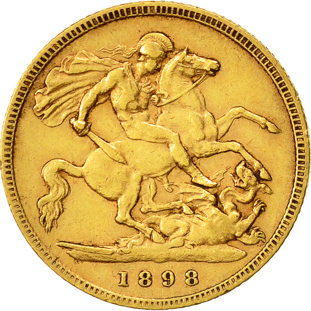 Coin, Great Britain, Victoria, 1/2 Sovereign, 1898, EF(40-45), Gold, KM 784
