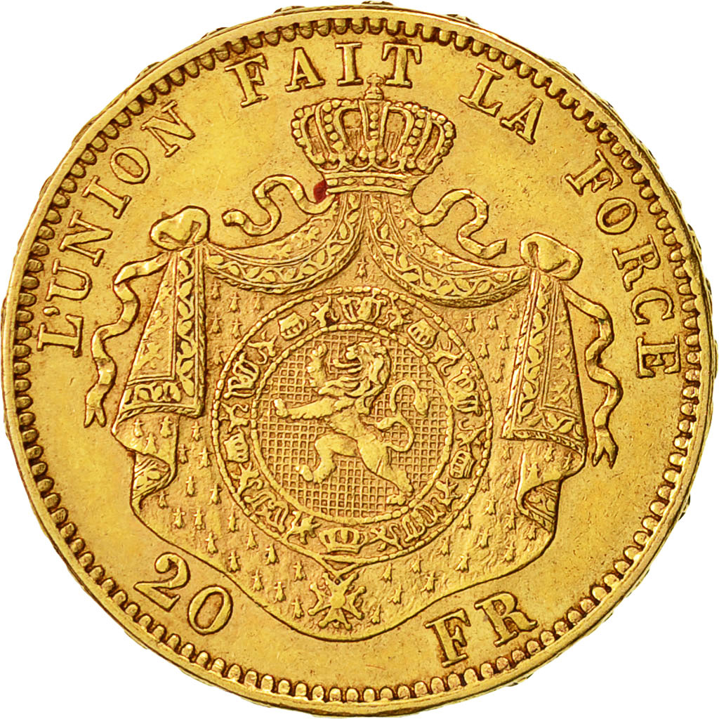Coin, Belgium, Leopold II, 20 Francs, 20 Frank, 1875, AU(55-58), Gold, KM 37
