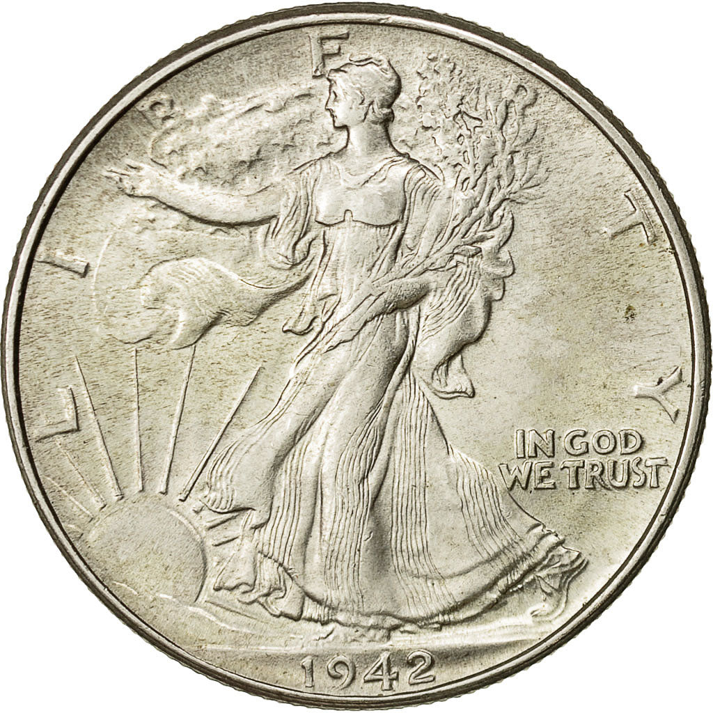 Münze, Vereinigte Staaten, Walking Liberty Half Dollar, Half Dollar, 1942, U.S.