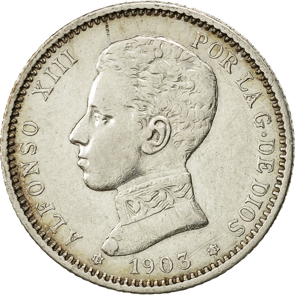 Monnaie, Espagne, Alfonso XIII, Peseta, 1903, SUP, Argent, KM 721