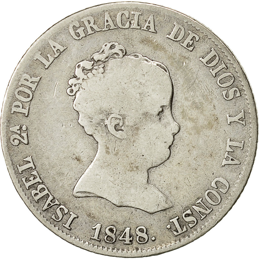Monnaie, Espagne, Isabelle II, 4 Reales, 1848, Madrid, TB+, Argent, KM 519.2