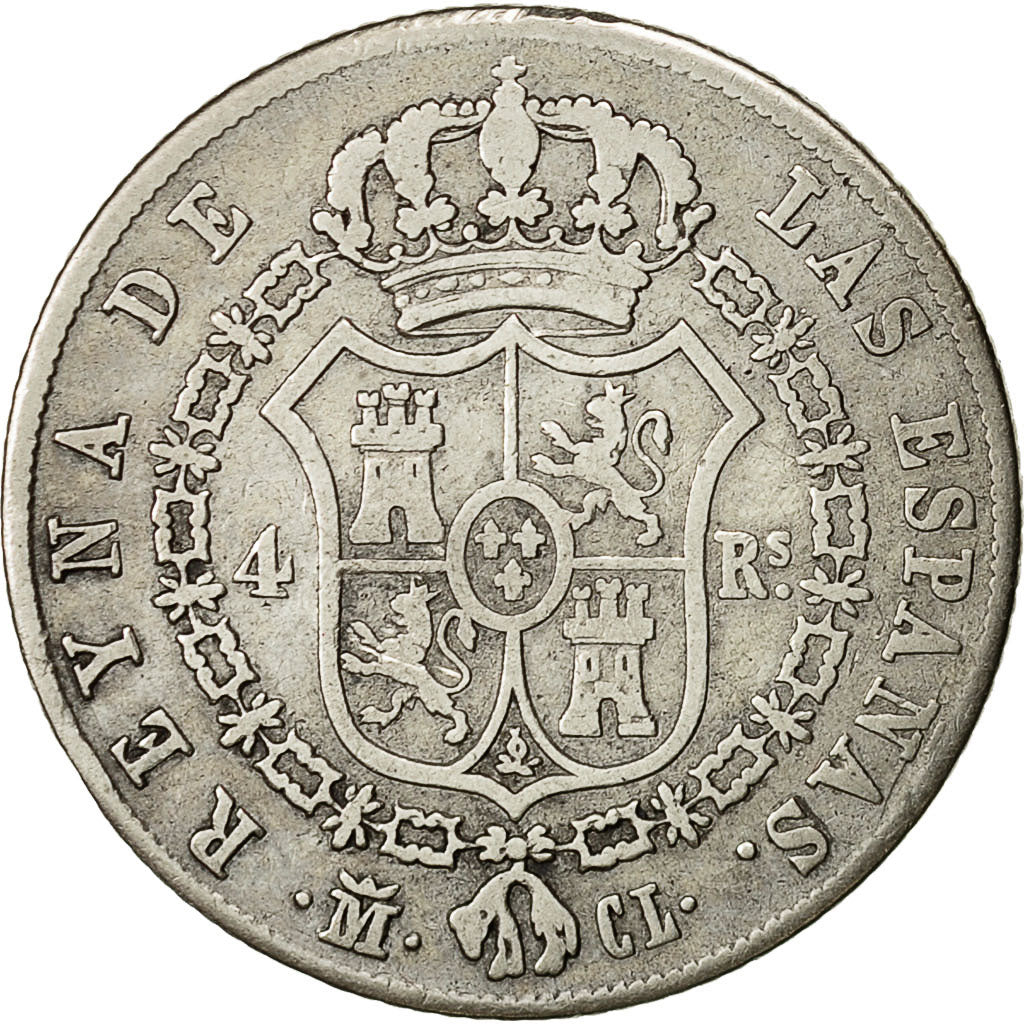 Monnaie, Espagne, Isabelle II, 4 Reales, 1848, Madrid, TB+, Argent, KM 519.2