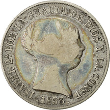 Munten, Spanje, Isabel II, 4 Réales, 1853, Seville, FR+, Zilver, KM:600.3