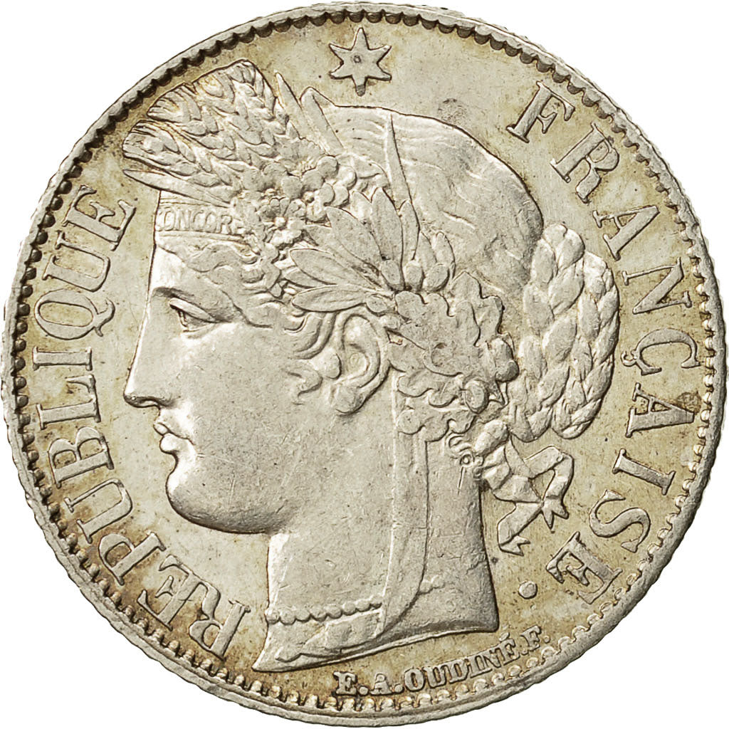 Coin, France, Cérès, Franc, 1888, Paris, MS(60-62), Silver, KM 822.1