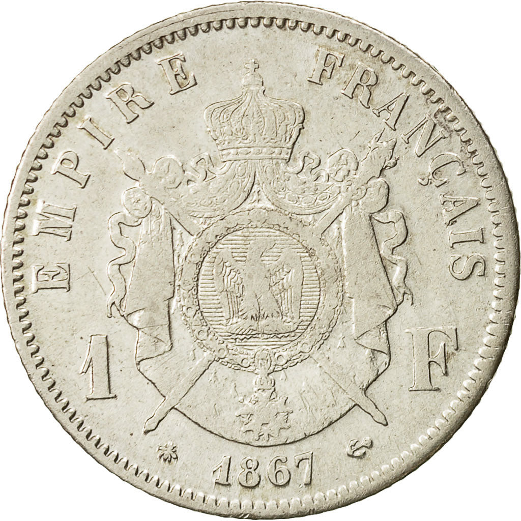 Monnaie, Second Empire, Napoléon III, Franc, 1867, Paris, TTB, Argent, Gad. 463