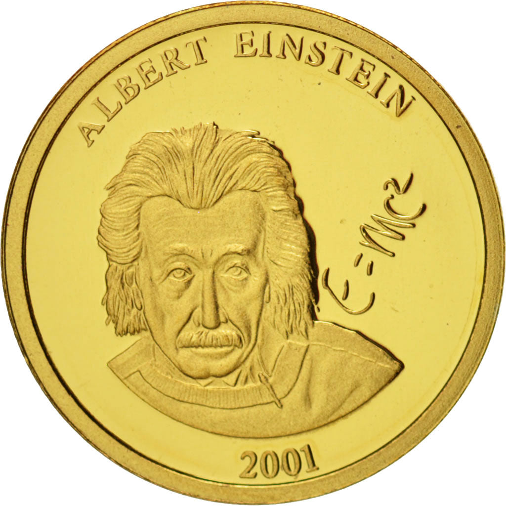 France, Medal, Einstein, Sciences & Technologies, 2001, MS(65-70), Gold