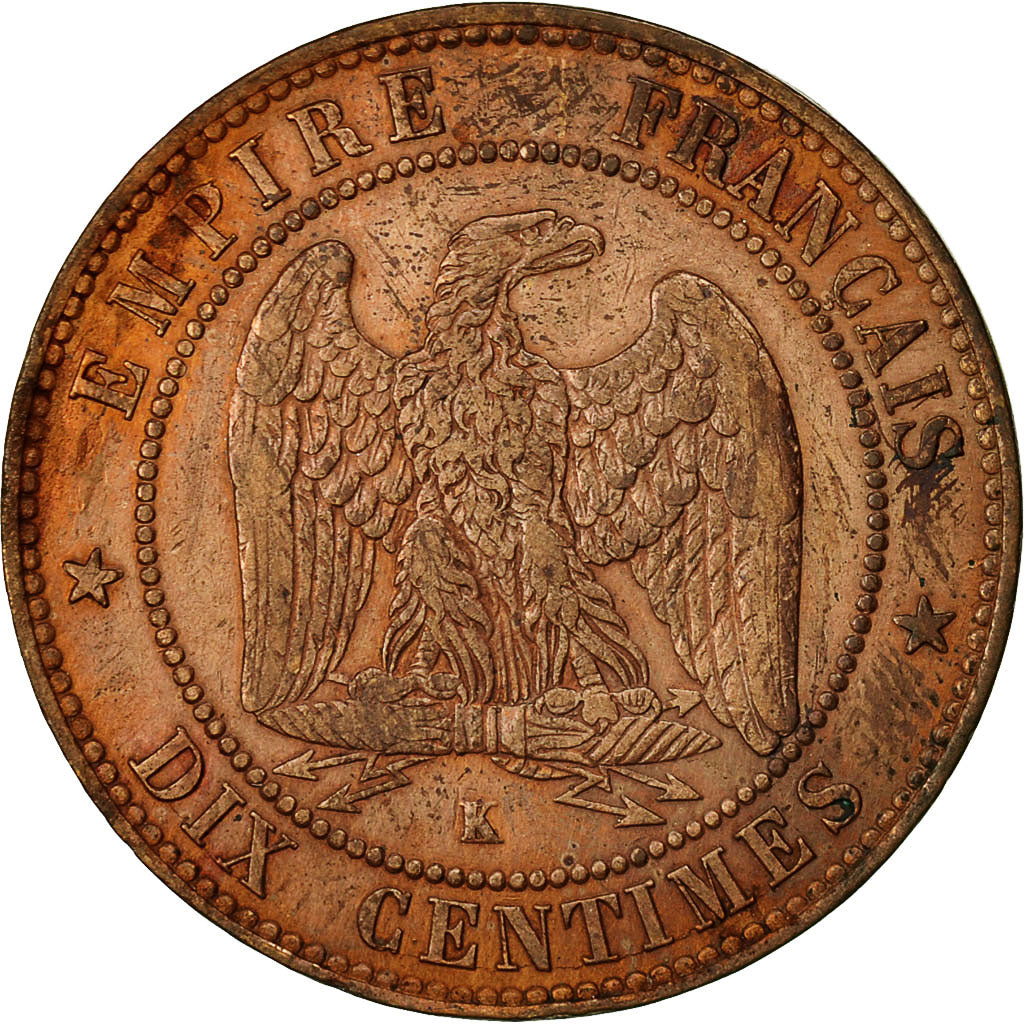 Munten, Frankrijk, Napoleon III, Napoléon III, 10 Centimes, 1855, Bordeaux