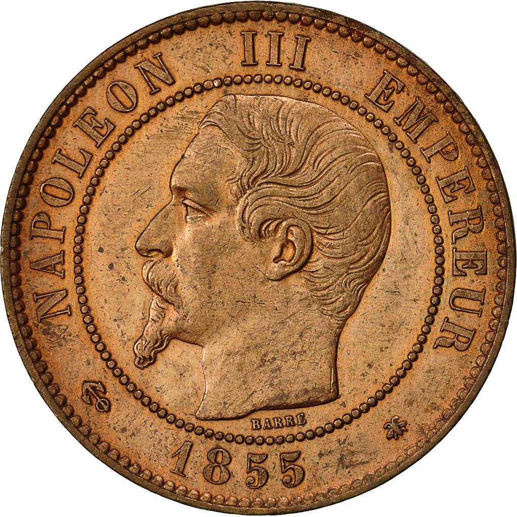 Coin, France, Napoleon III, 10 Centimes, 1855, Strasbourg, AU(50-53), KM 771.3