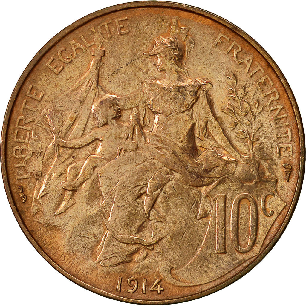Coin, France, Dupuis, 10 Centimes, 1914, Paris, EF(40-45), Bronze, KM 843