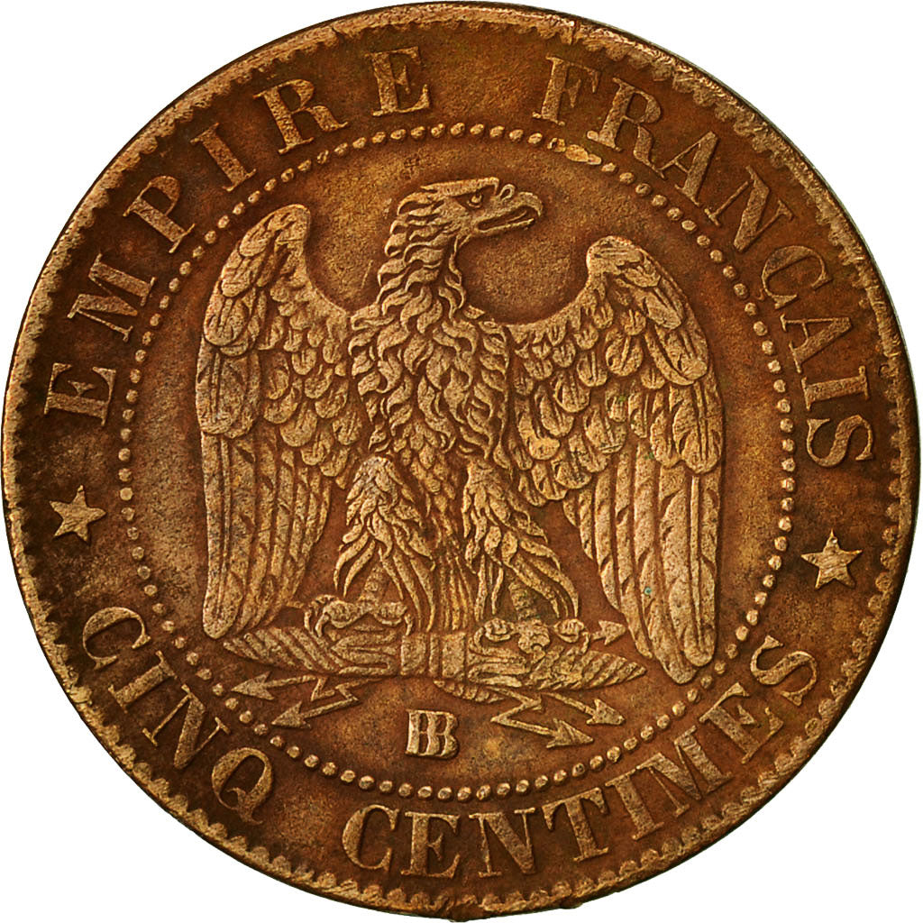 Coin, France, Napoleon III, 5 Centimes, 1864, Strasbourg, EF(40-45), KM 797.2