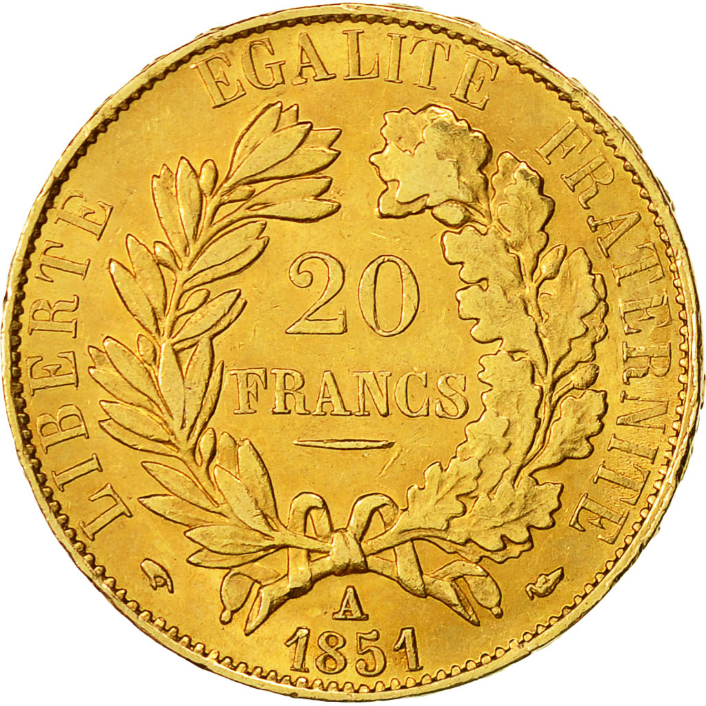 Monnaie, France, Cérès, 20 Francs, 1851, Paris, SUP, Or, Gadoury 1059, KM 762