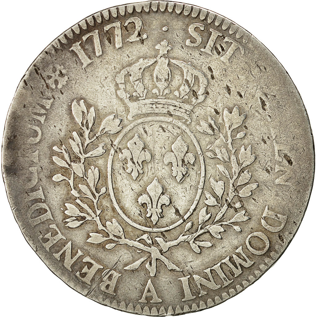 Coin, France, Louis XV, Écu à la vieille tête, 1772, Paris, VF(20-25), KM 551.1