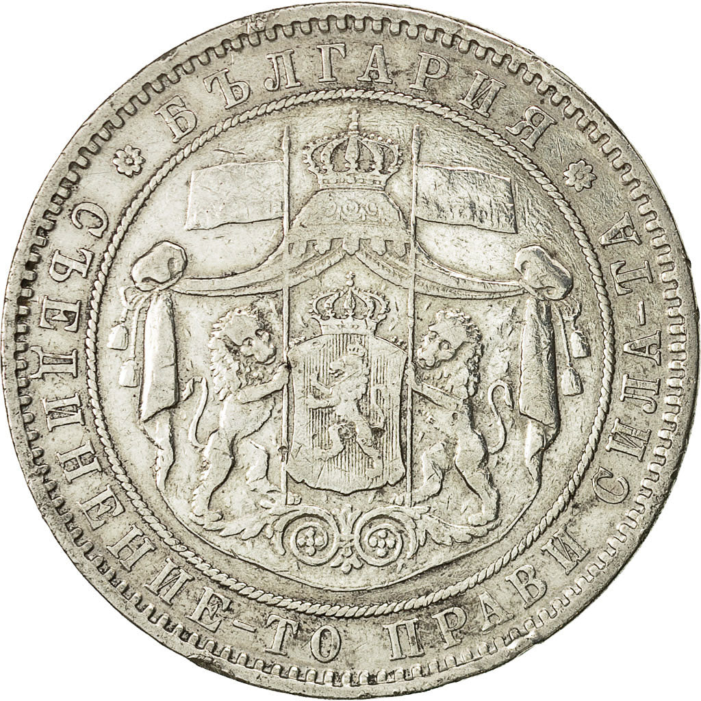 Coin, Bulgaria, Alexander  I, 5 Leva, 1885, EF(40-45), Silver, KM 7