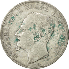 Moneda, Bulgaria, Ferdinand I, 5 Leva, 1892, Kormoczbanya, Hungary, MBC, Plata