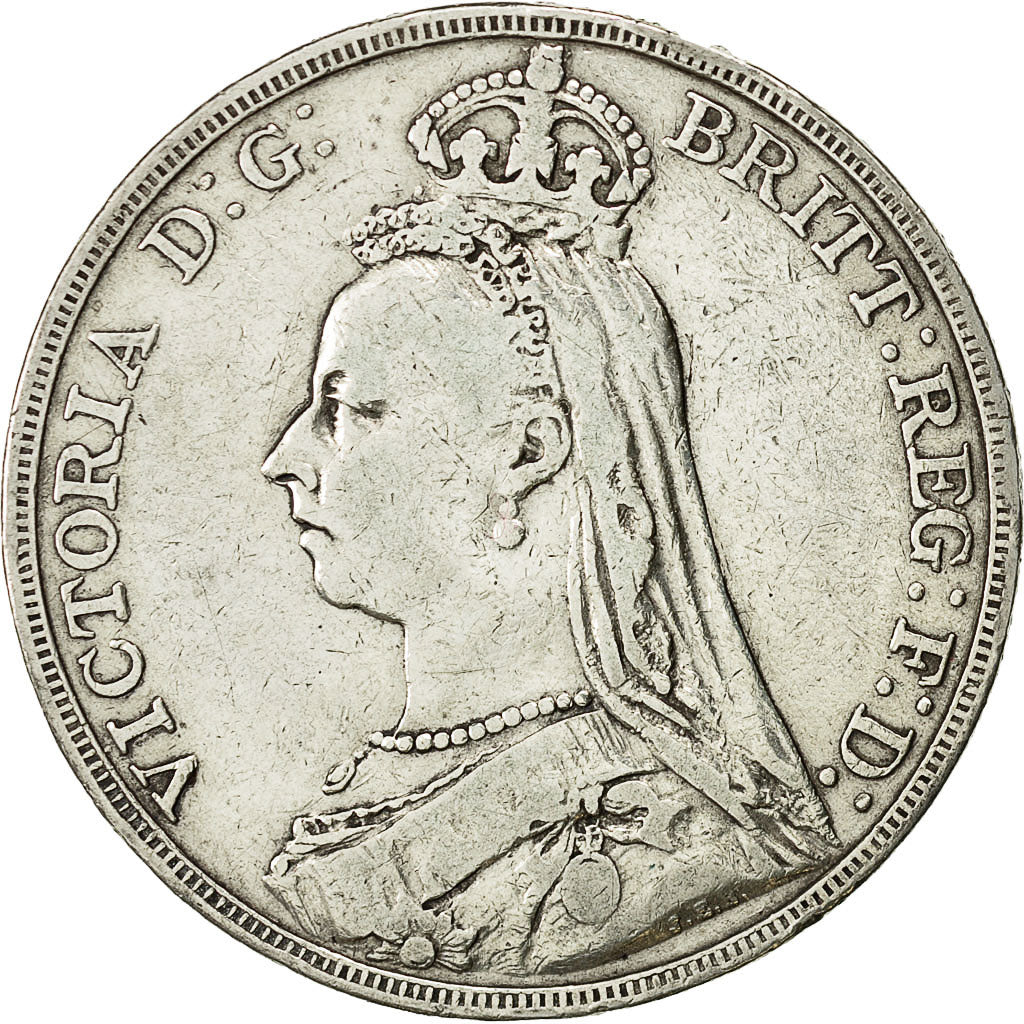 Coin, Great Britain, Victoria, Crown, 1892, EF(40-45), Silver, KM 765
