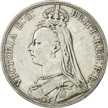 Coin, Great Britain, Victoria, Crown, 1892, EF(40-45), Silver, KM 765
