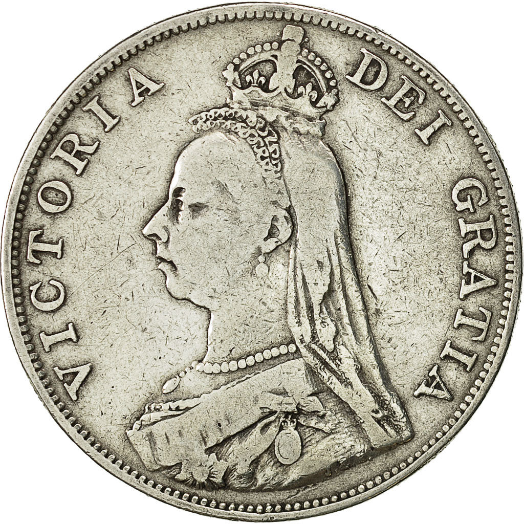 Coin, Great Britain, Victoria, Double Florin, 1889, VF(30-35), Silver, KM 763