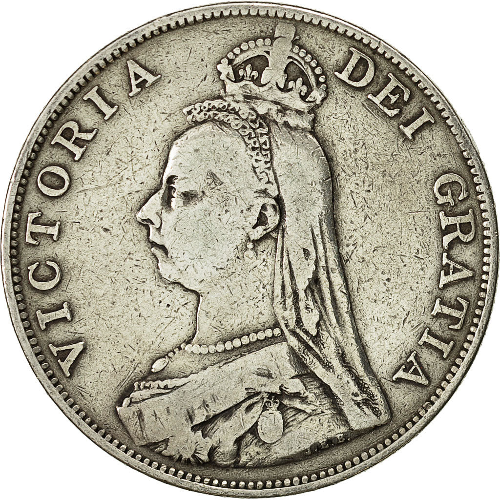 Coin, Great Britain, Victoria, Double Florin, 1889, VF(30-35), Silver, KM 763