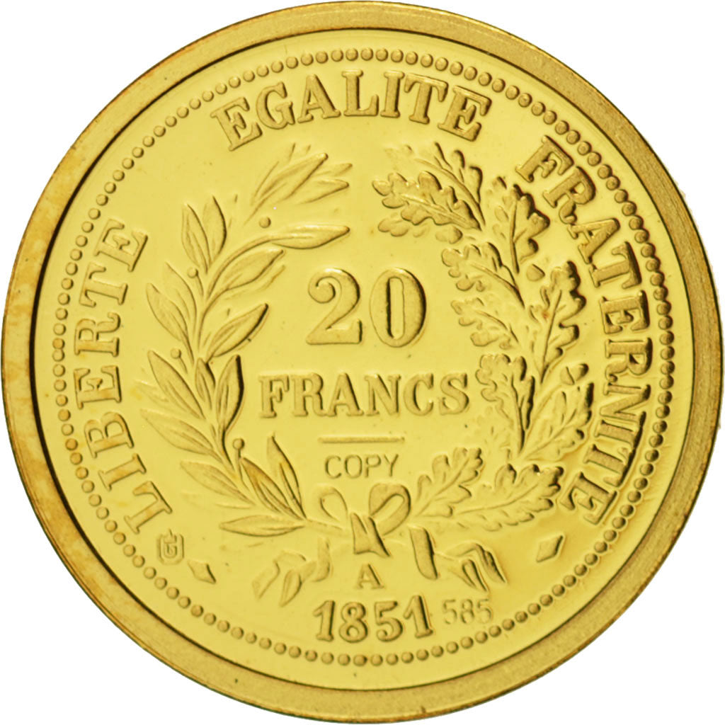 France, Medal, 20 francs Ceres 1851, History, 2001, Gold