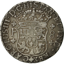 Moneda, Guatemala, Charles III, 8 Reales, 1769, Guatemala City, Guatemala, BC+