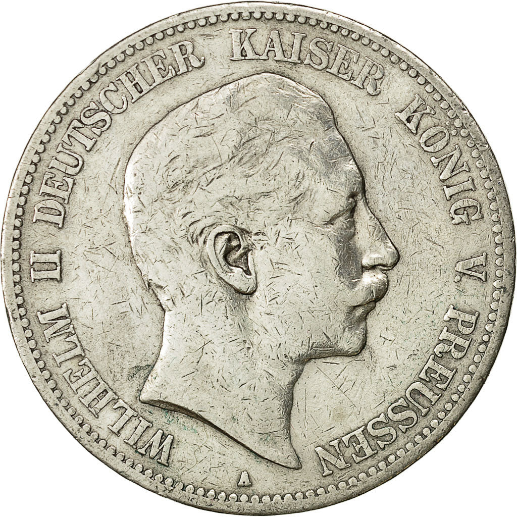 Coin, Germany, PRUSSIA, Wilhelm II, 5 Mark, 1898, Berlin, EF(40-45), KM 523