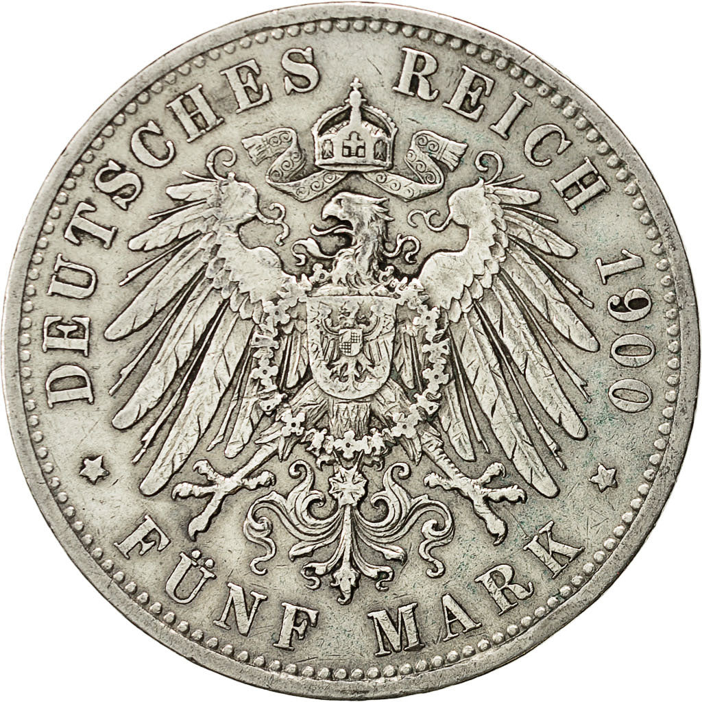 Coin, Germany, PRUSSIA, Wilhelm II, 5 Mark, 1900, Berlin, EF(40-45), KM 523