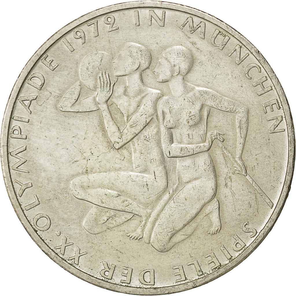 Coin, Germany, 10 Mark, Olympics, 1972, Munich, MS(60-62), Silver, KM 132