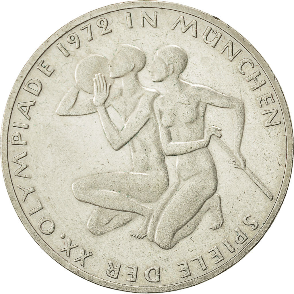 Coin, Germany, 10 Mark, Olympics, 1972, Stuttgart, MS(63), Silver, KM 132